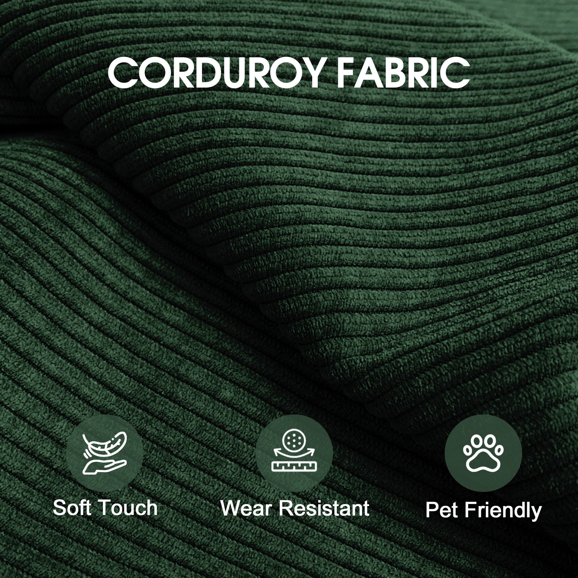78.8" Compression Sofa,Convertible Floor Sofa Bed-with Pillow Back Support Armrest,Comfy Futon Couch Sleeper Bed,Loveseats Boneless Modular Sectional Sofa,Corduroy fabric,for Living Room,Bedroom,Green