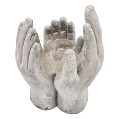 Set of 2 6x6x9" Accepting Hands Accent Cement Hand Decor