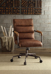 Harith Retro Brown Top Grain Leather Office Chair