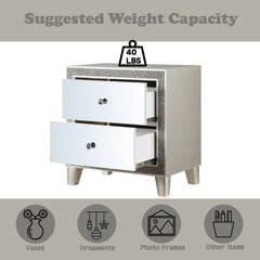 Sliverfluff Mirrored & Champagne Finish Nightstand