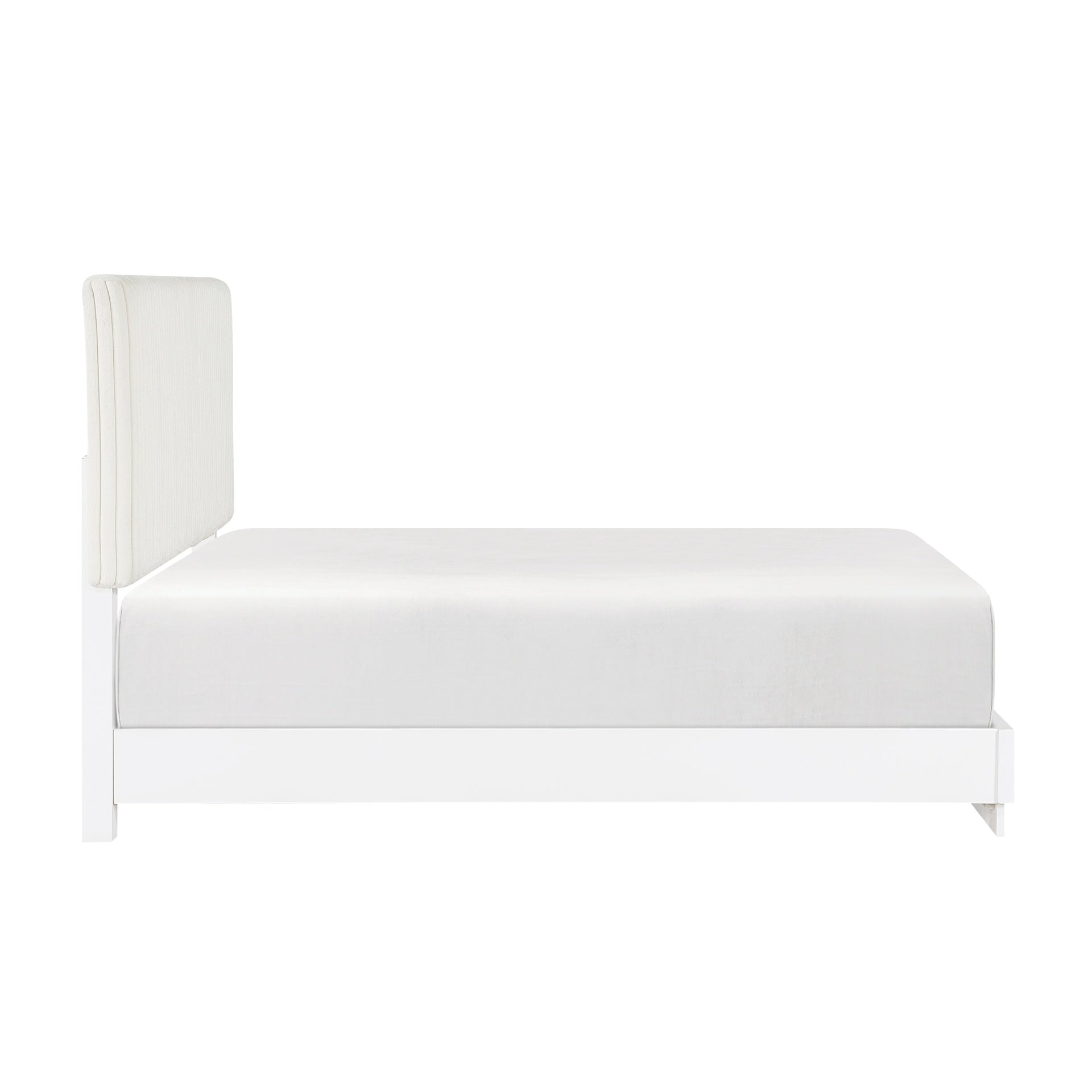 Luxurious Pearl White Finish Queen Bed Soft Upholstery Headboard Panel Glam Bedroom Furniture 1pc