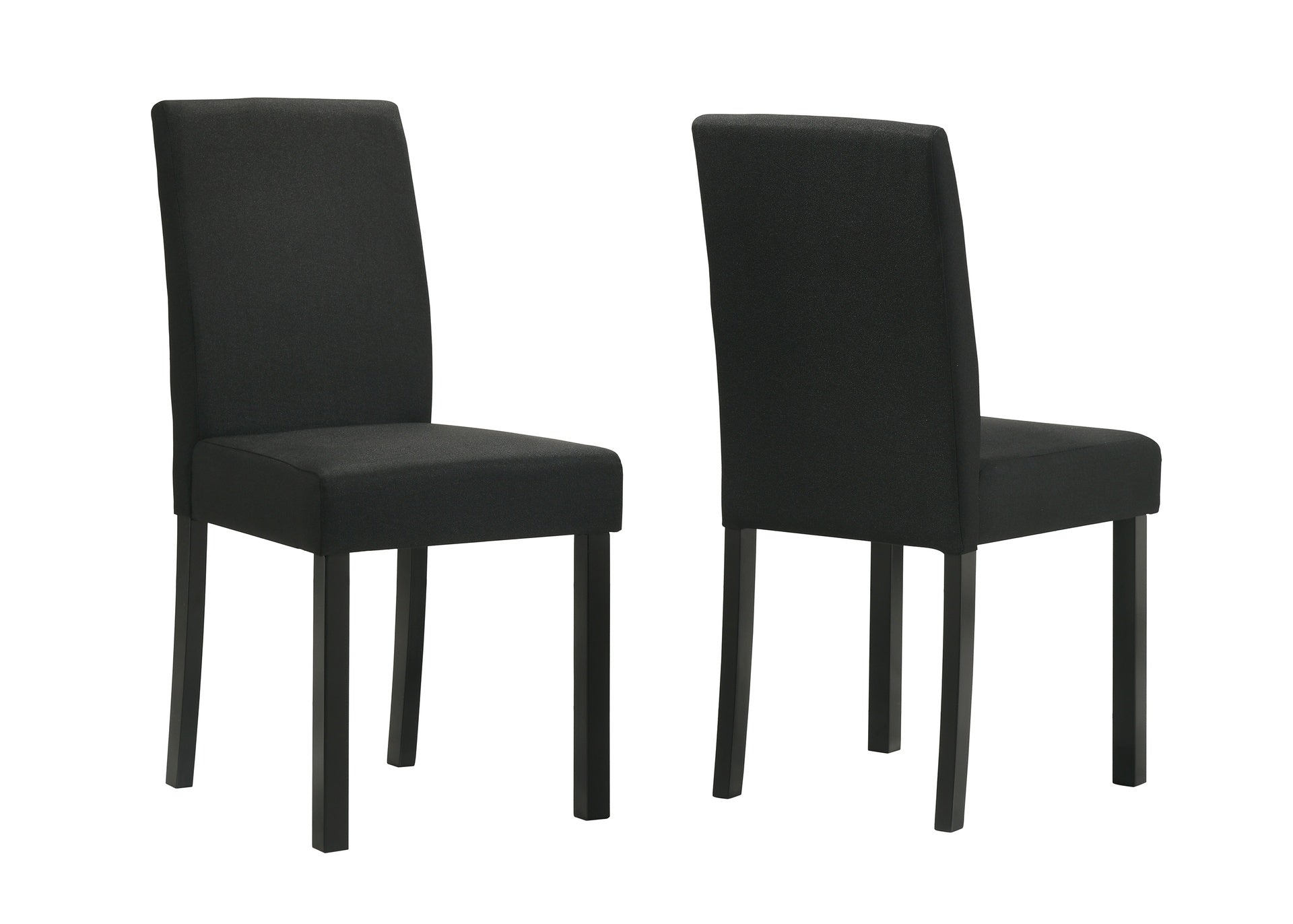 5pc White Faux-marble Top Plush Upholstered Chairs Rich Charcoal Fabric Sleek Black Legs Modern Contemporary