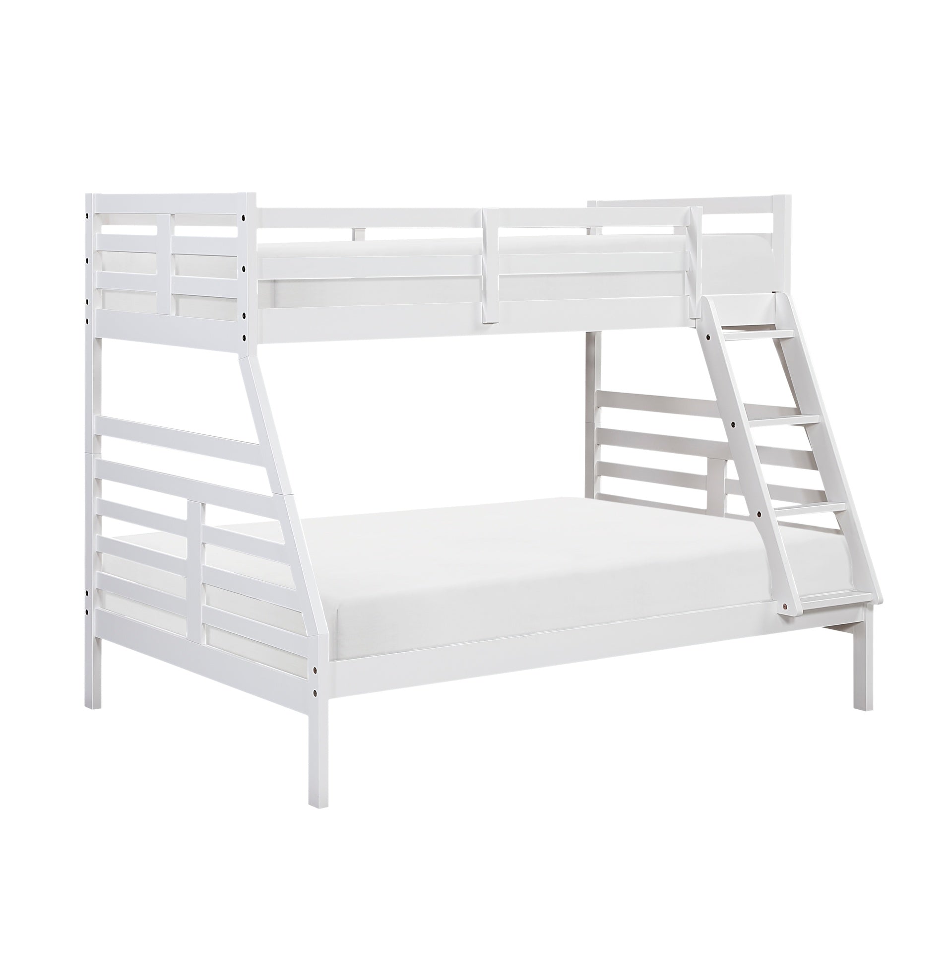 Twin over Full Bunk Bed 1pc Classic White Finish Youth Bedroom Furniture Durable Wood