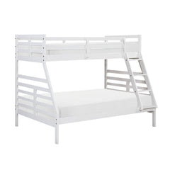 Twin over Full Bunk Bed 1pc Classic White Finish Youth Bedroom Furniture Durable Wood