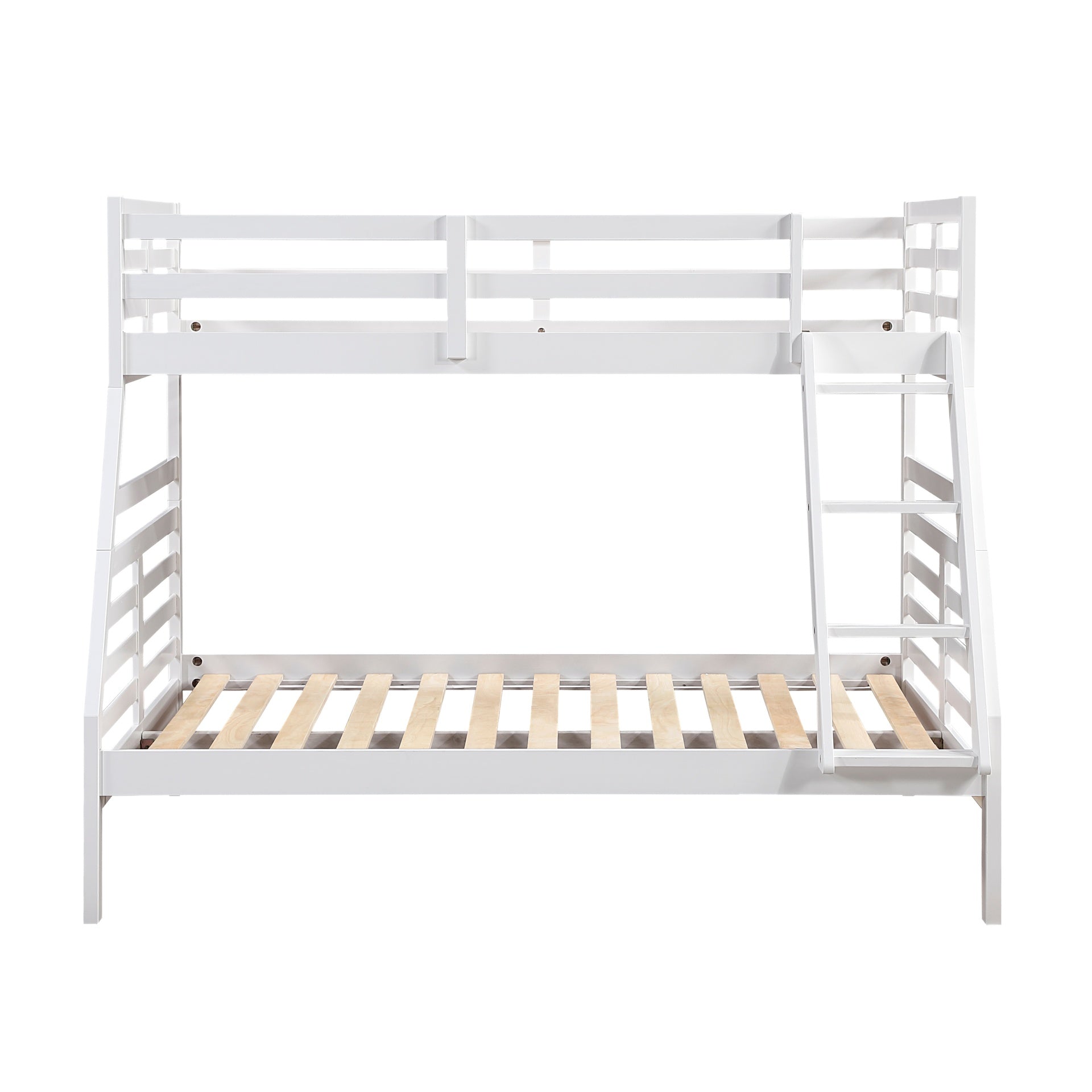 Twin over Full Bunk Bed 1pc Classic White Finish Youth Bedroom Furniture Durable Wood