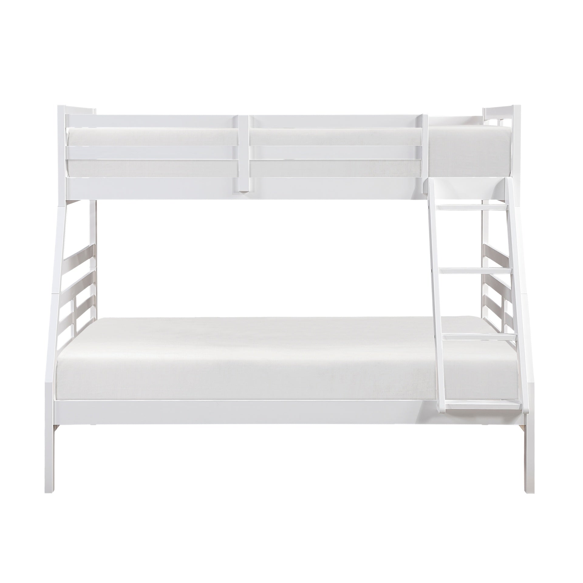 Twin over Full Bunk Bed 1pc Classic White Finish Youth Bedroom Furniture Durable Wood