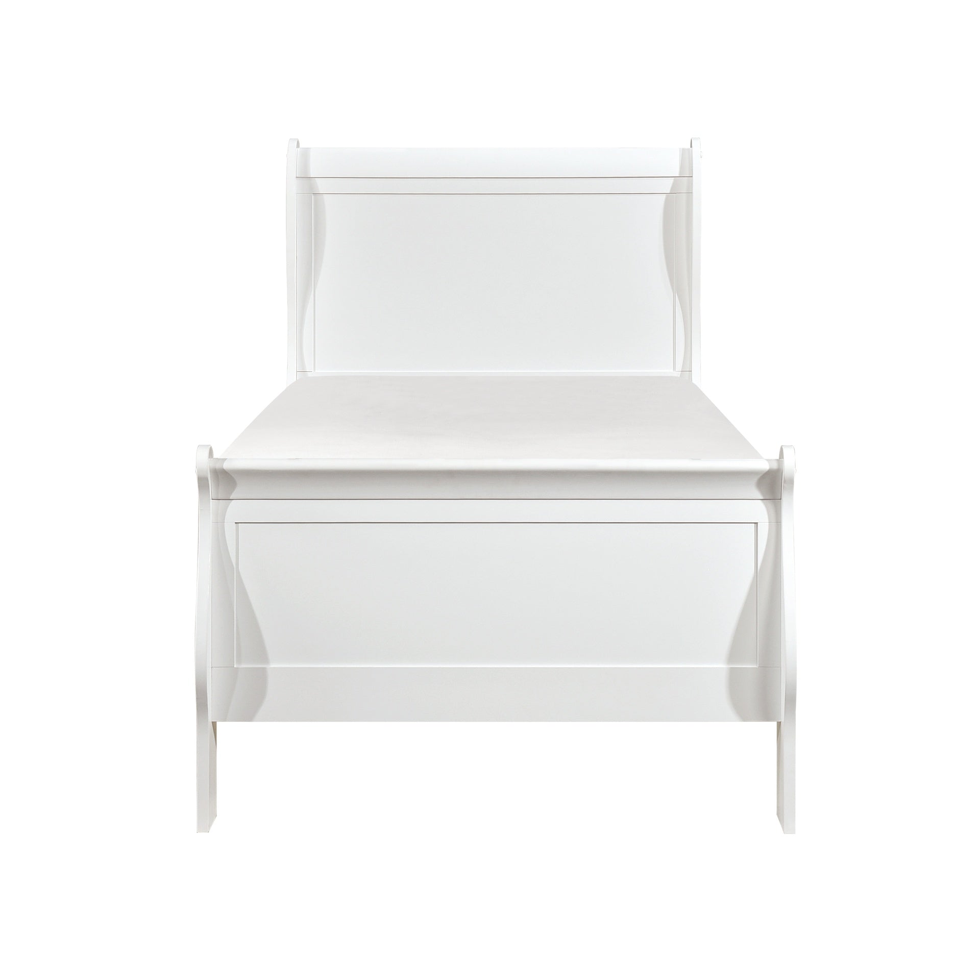 1pc White Finish Twin Size Bed Traditional Louis Philippe Style Wooden Bedroom Furniture