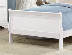 1pc White Finish Twin Size Bed Traditional Louis Philippe Style Wooden Bedroom Furniture