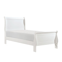1pc White Finish Twin Size Bed Traditional Louis Philippe Style Wooden Bedroom Furniture