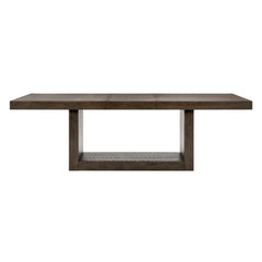 Contemporary Design Brown Finish Dining Set 5pc Extendable Table and 4 Side Chairs Upholstered Wooden Furniture