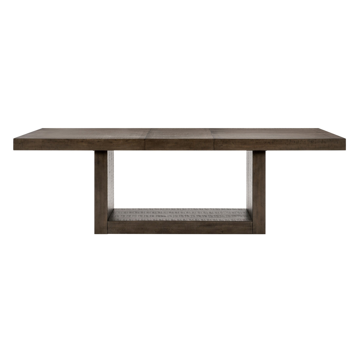 Contemporary Design Dining Table Brown Finish 1pc Extension Leaf Wooden Dining Furniture