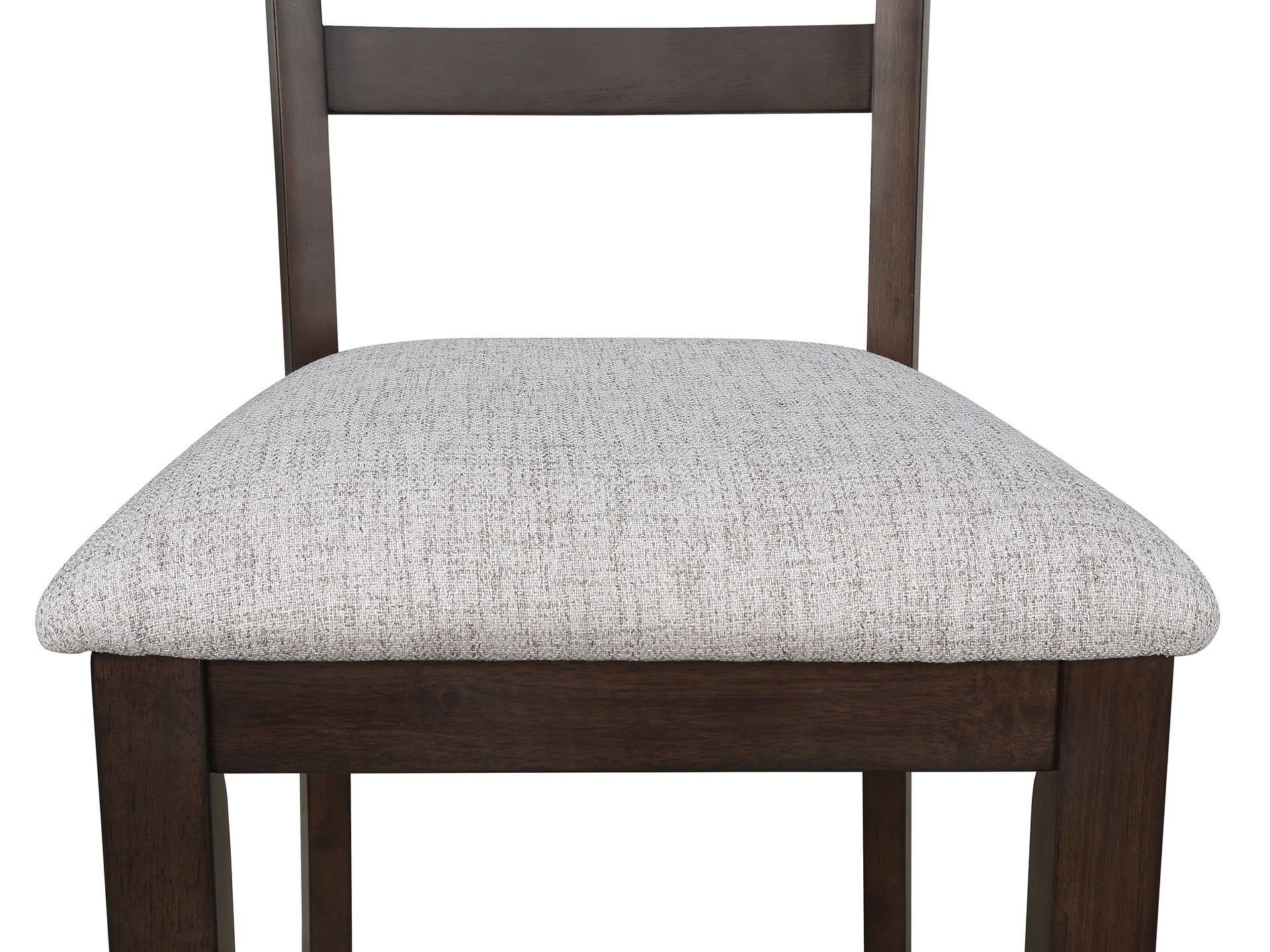 2pc Contemporary Rich Wood Finish Beautifully Crafted Ladder-back Dining Chairs Wooden Brown Gray