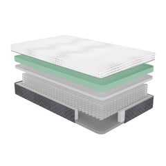 12" California King Mattress Green Tea Gel-Infused Memory Foam Hybrid Mattress, Plush Foam Pocket Coils, Mattress in a Box, Comfortable Sleep Mattress