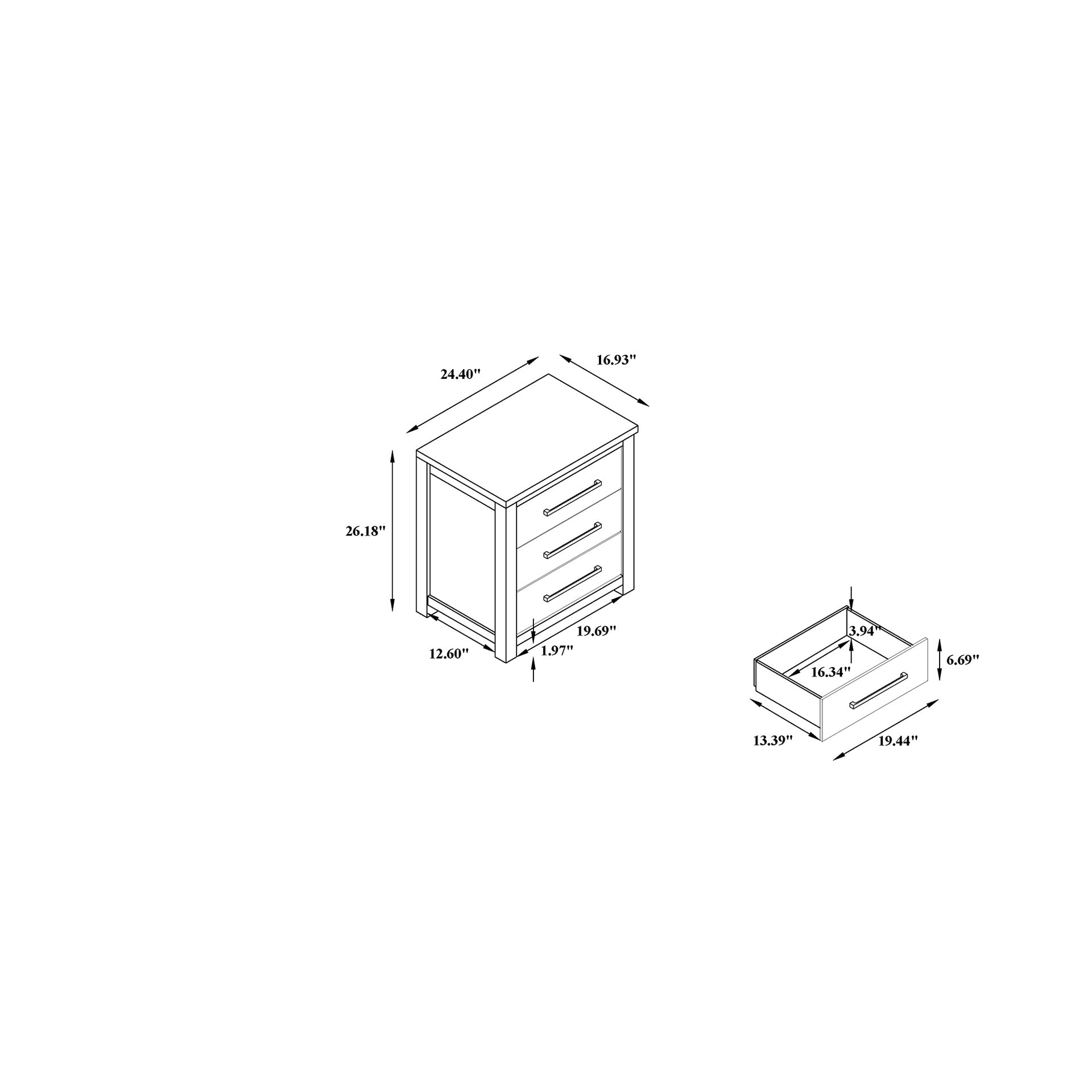 Avery Beige Nightstand