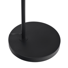 Seoul Black Floor Lamp with Rotary Switch Wood Table Metal Base