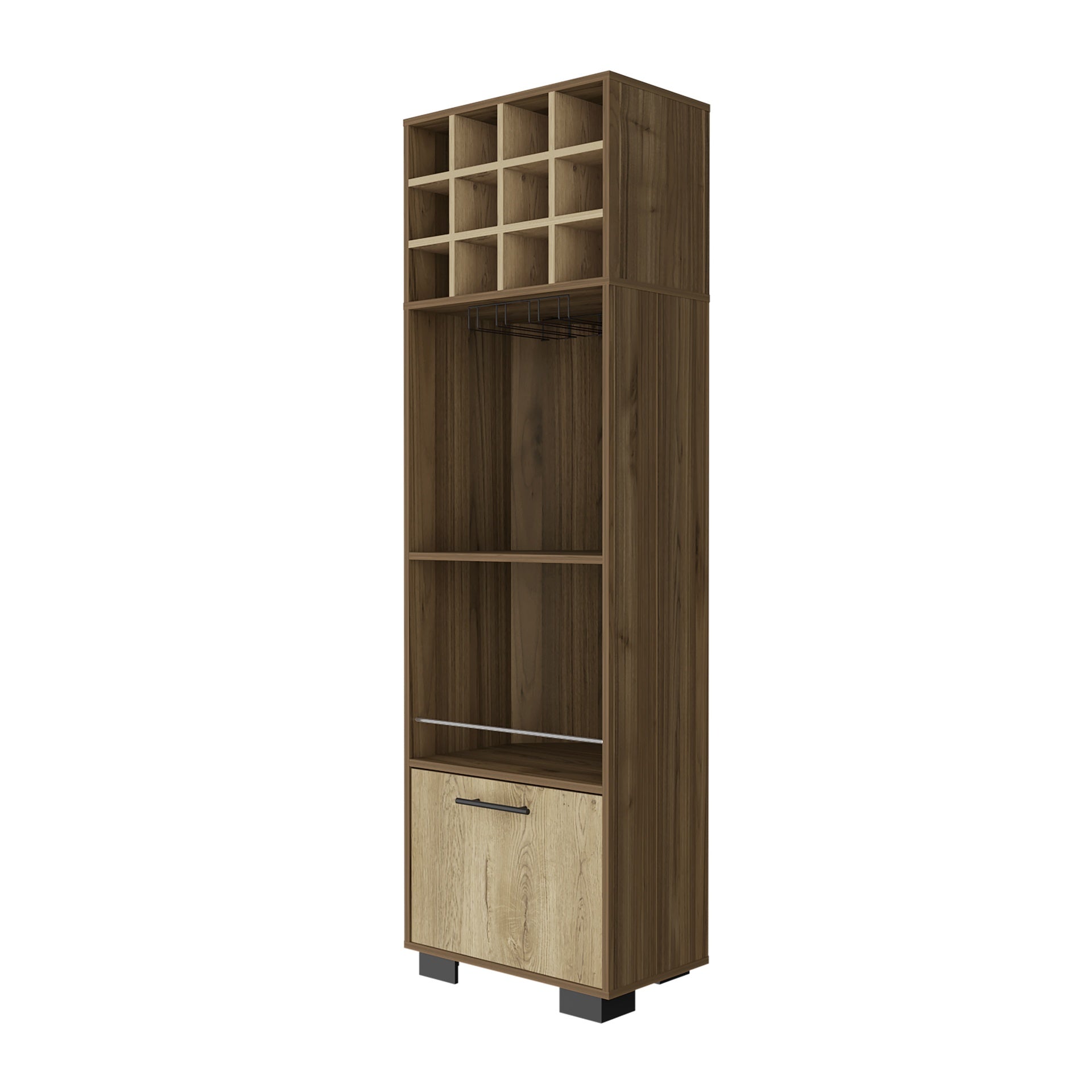 Jackson 12-Bottle 2-Shelf 1-Drawer Bar Cabinet Mahagony and Macadamia