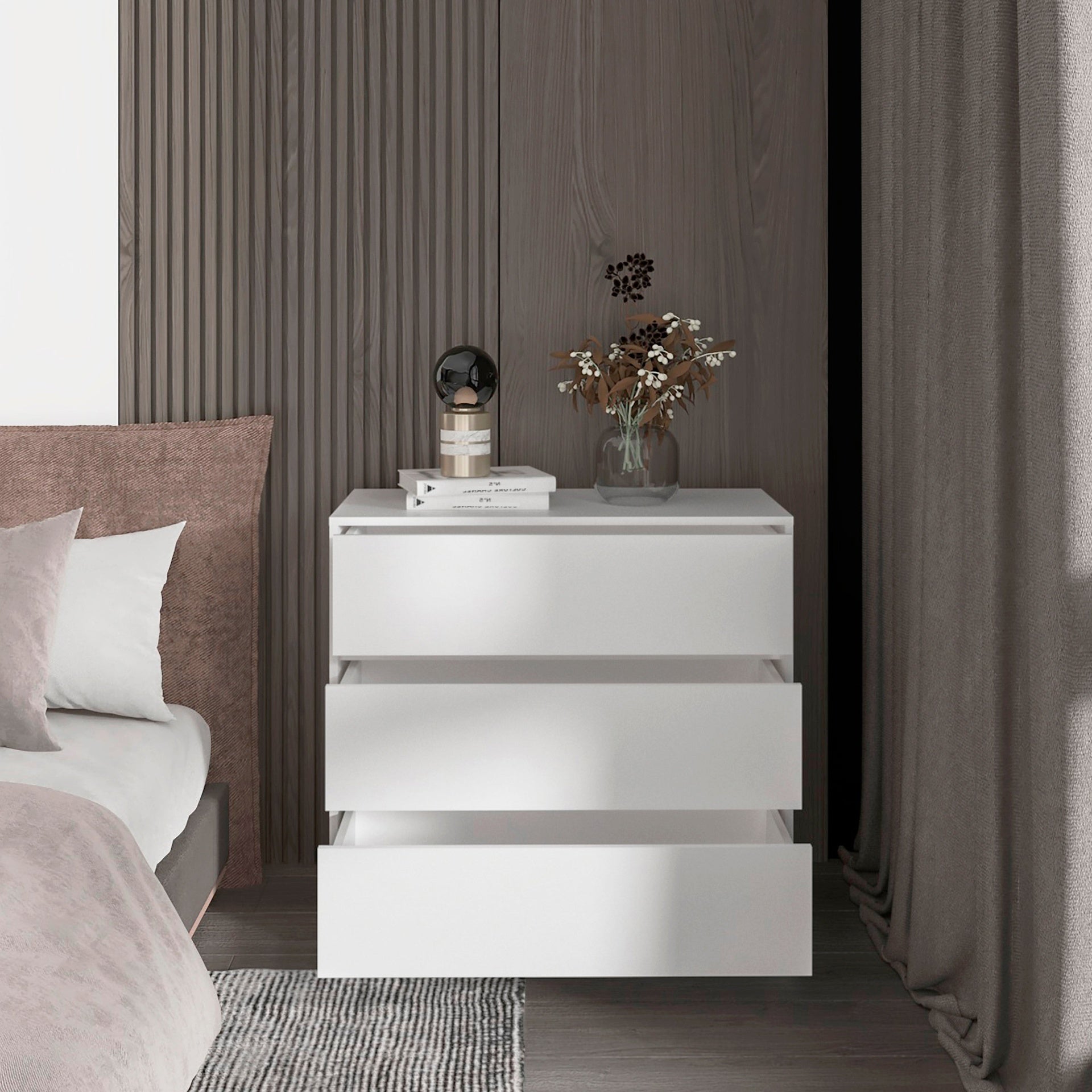 White 3-Drawer Dresser