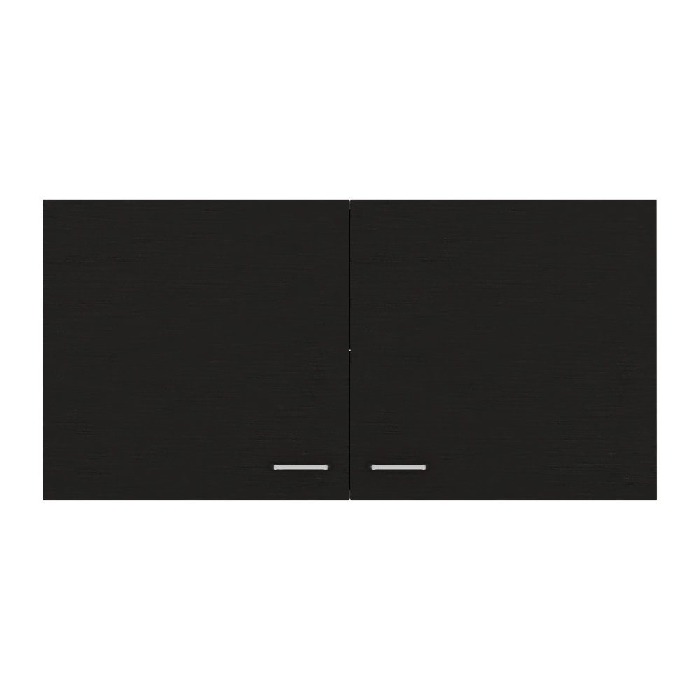 Wall cabinet 19"H, two Doors, two internal Shelves, Carbon Espresso / White