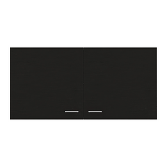 Wall cabinet 19"H, two Doors, two internal Shelves, Carbon Espresso / White