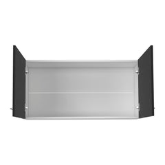 Wall cabinet 19"H, two Doors, two internal Shelves, Carbon Espresso / White