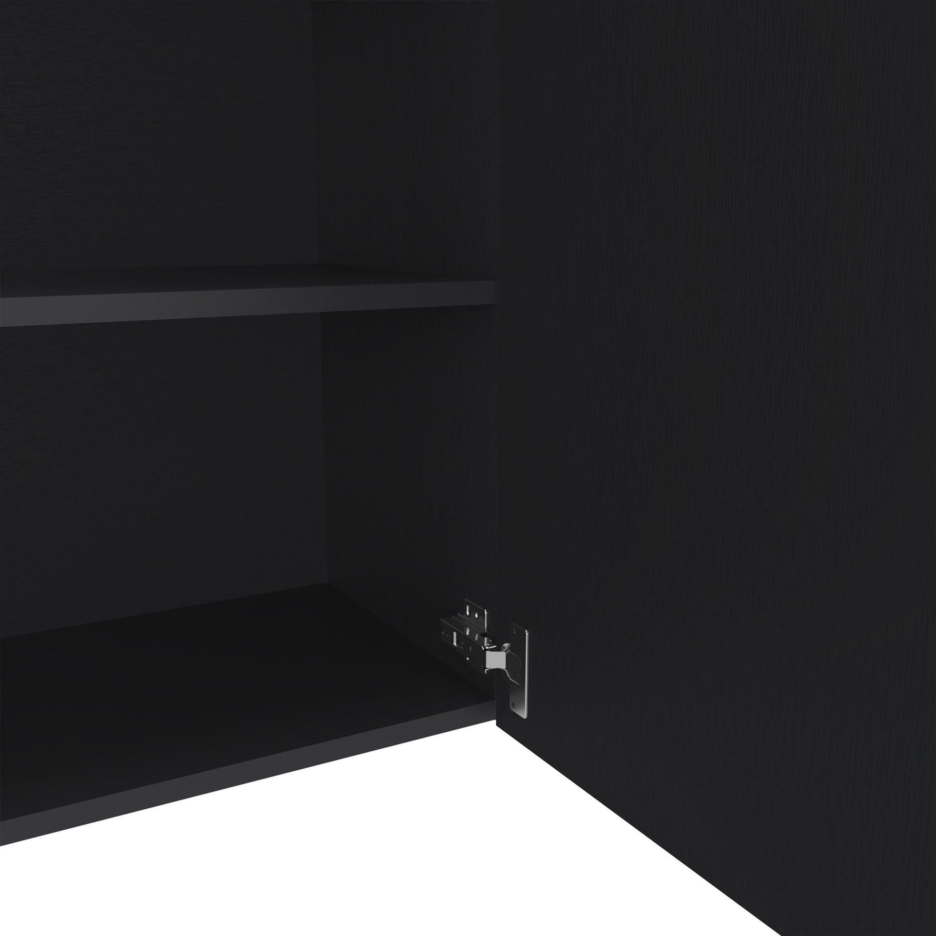 Wall Cabinet  23.6" H, with 1 Door and 2 Shelves, Black