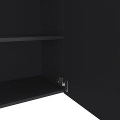 Wall Cabinet  23.6" H, with 1 Door and 2 Shelves, Black