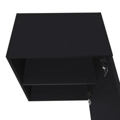 Wall Cabinet  23.6" H, with 1 Door and 2 Shelves, Black