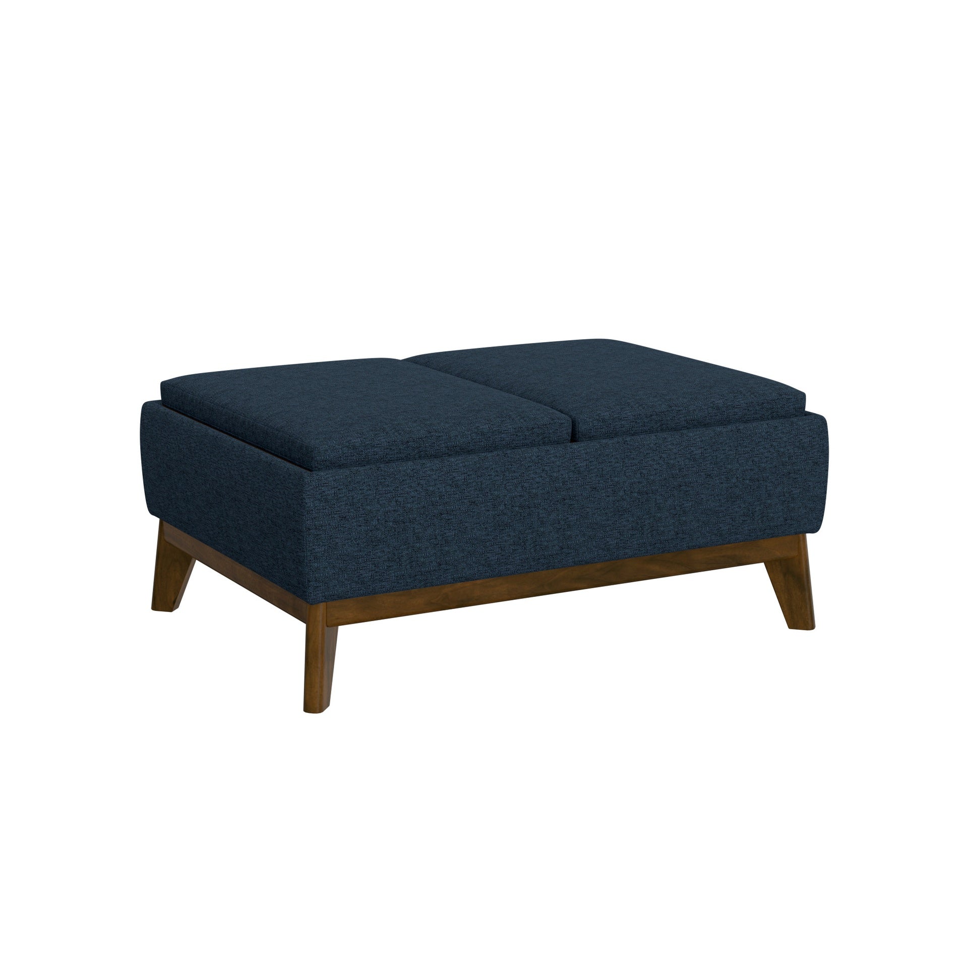Blue Reversible Tray Ottoman