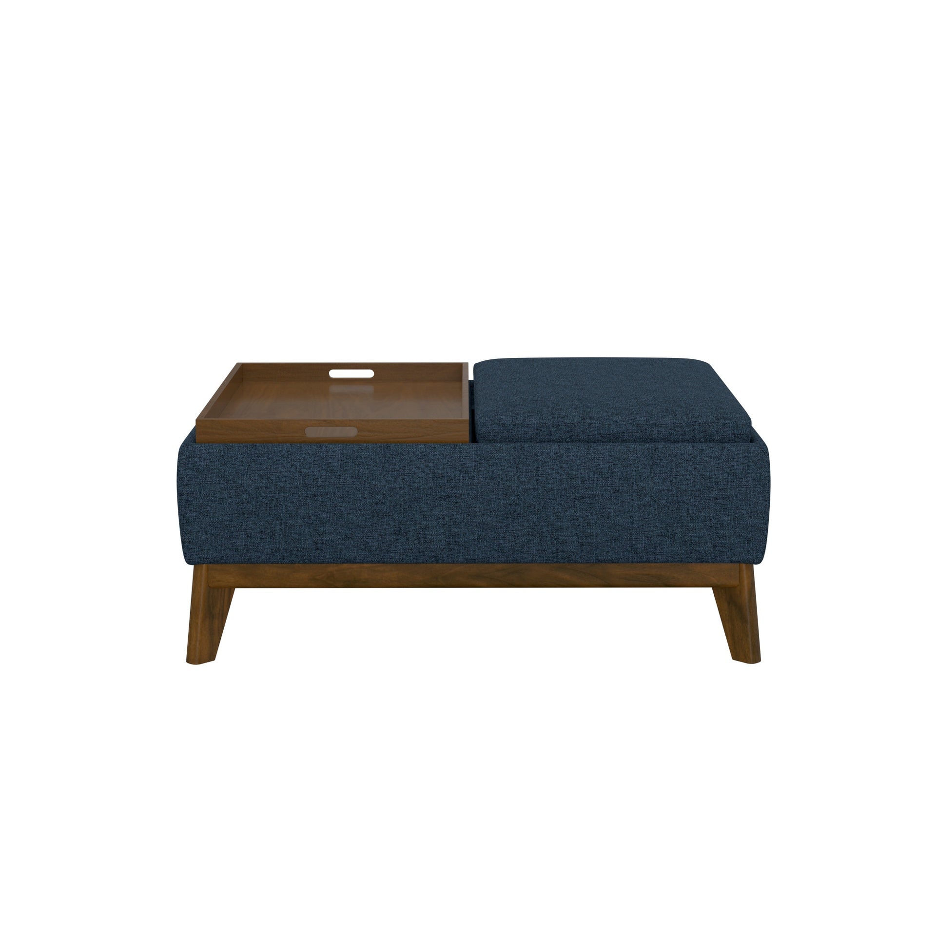 Blue Reversible Tray Ottoman