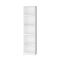 Sutton Slim Bookcase with Modern 5-Shelf Design