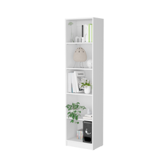 Sutton Slim Bookcase with Modern 5-Shelf Design
