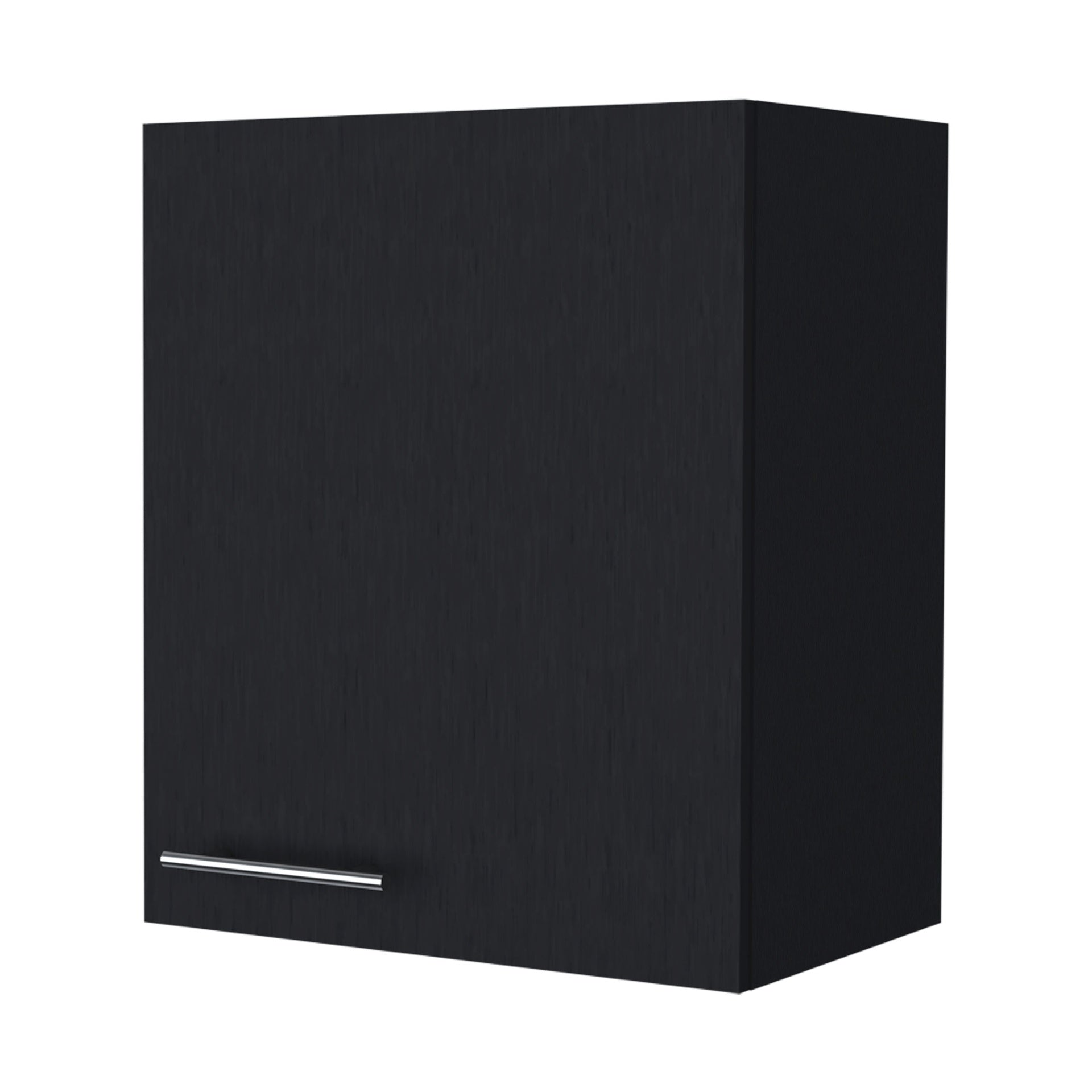 So- Hi Wall Cabinet in Melamine with One Door, Black