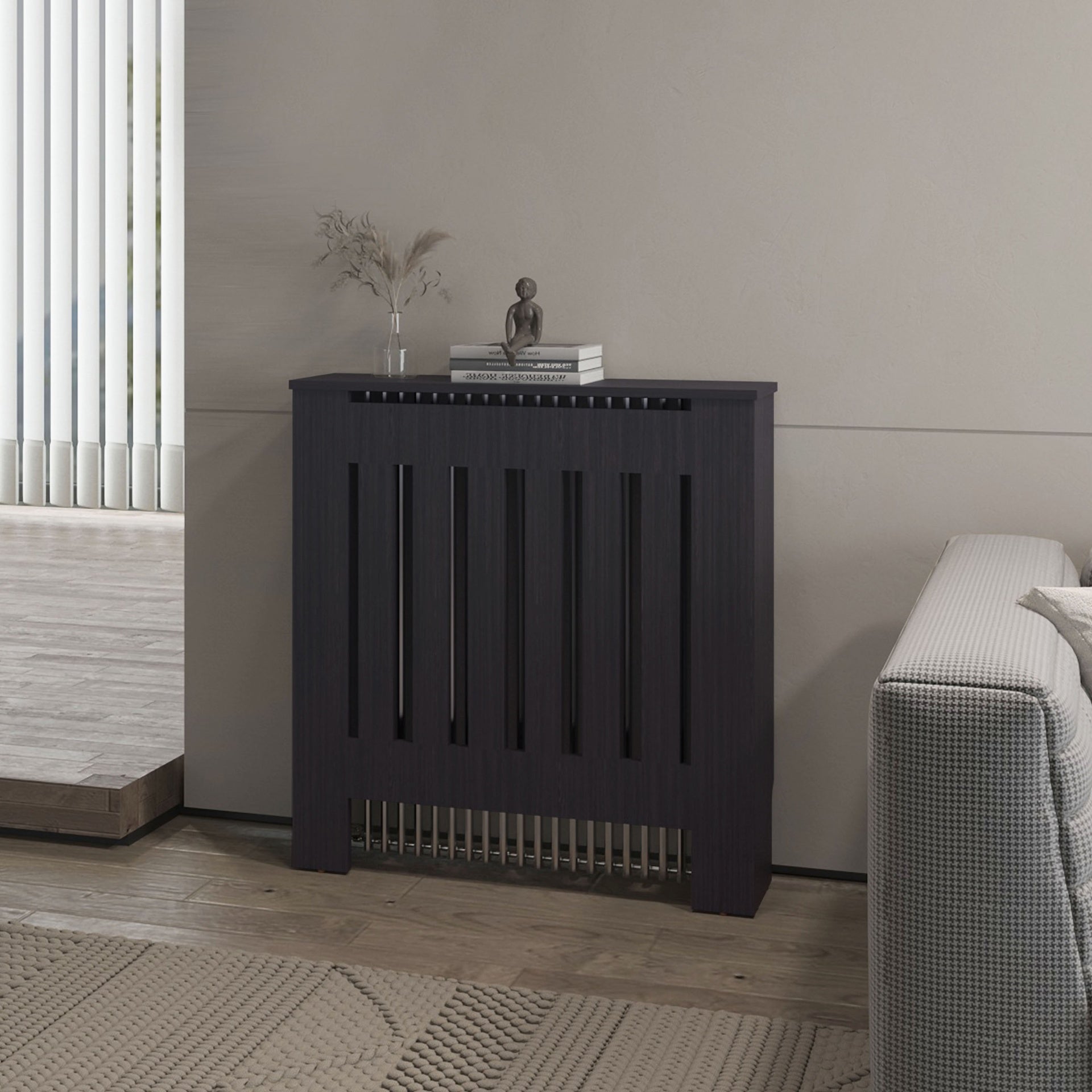 FM FURNITURE Rio Radiator Cover with Storage, Space,Saving Design, Wengue