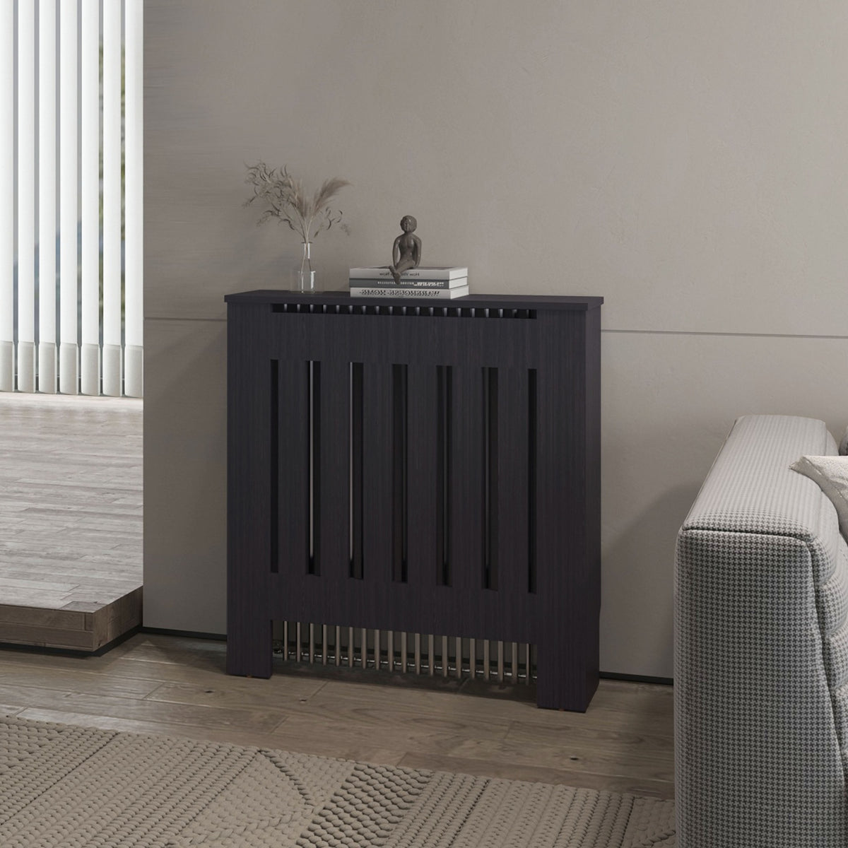 FM FURNITURE Rio Radiator Cover with Storage, Space,Saving Design, Wengue