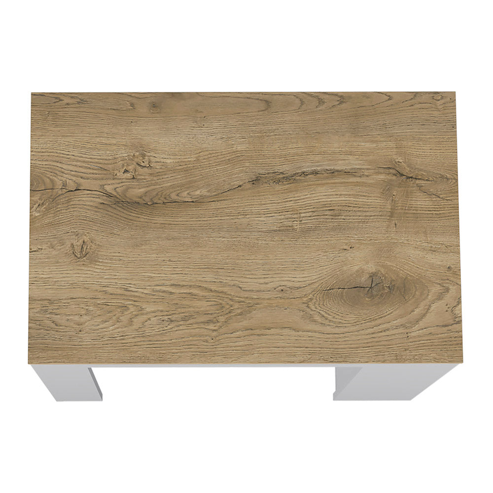 Harlan Kitchen Island, Counter Height Table Top with 3-Side Shelf