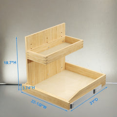 Under Sink Organizers and Storage 22½" W x 21" D, 2 Tier Pull Out Cabinet Organizer with Hard Close, Adjustable Pull Out Cabinet organizer with U Bracket for Bathroom Kitchen(Left)