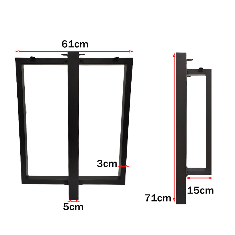 Metal Table Legs 28''x 24'' Heavy-Duty T-Shape Desk Legs Industrial Furniture Legs for Dinning Table, Computer Table, Office Table (2Pcs)-Black