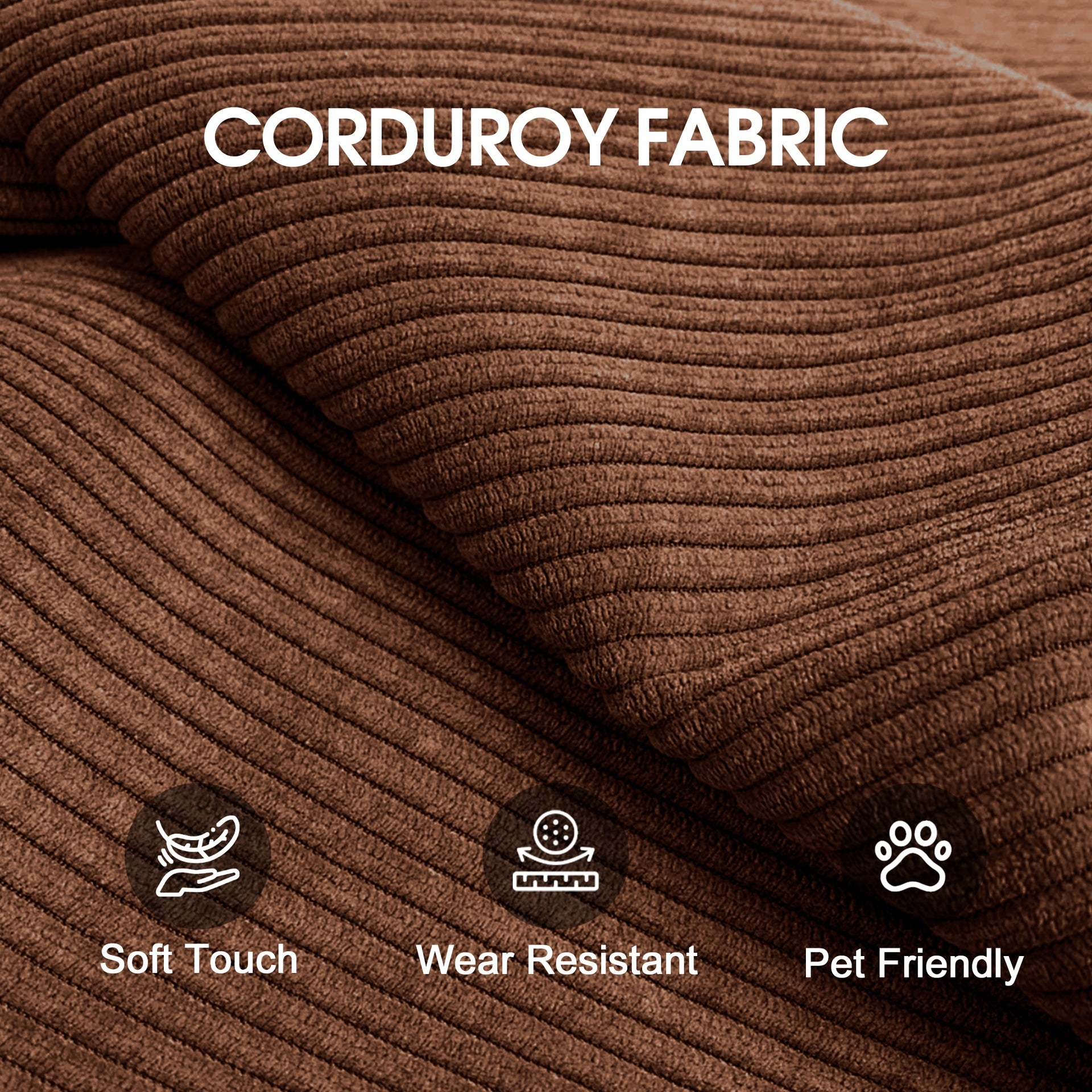78.8" Compression Sofa,Convertible Floor Sofa Bed-with Pillow Back Support Armrest,Comfy Futon Couch Sleeper Bed,Loveseats Boneless Modular Sectional Sofa,Corduroy fabric,for Living Room,Bedroom,Brown