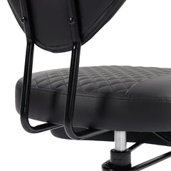 Upgraded Ergonomic Cross Legged Swivel Chair, Adjustable Height and PU Leather, Meditation& ADHA Chair with Back Support, Home and Office,Yoga Chair, Black