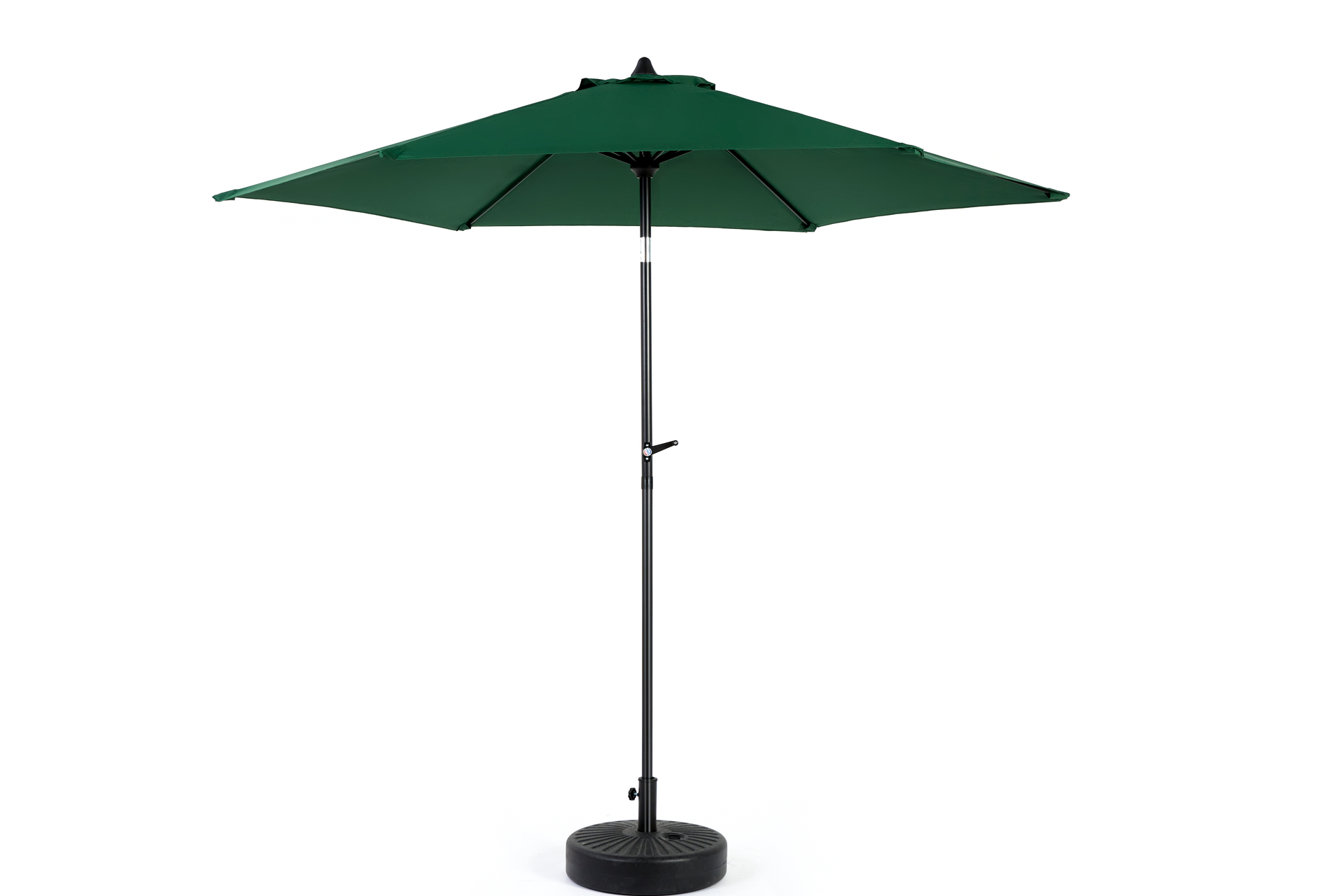 9FT Outdoor Patio Umbrella Outdoor Table Umbrella with Push Button Tilt and Crank, Market Umbrella 6 Sturdy Ribs , Deck, Backyard, Pool (Base Not Included)  -  ( Dark green )
