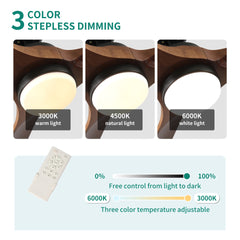 72 Inch Solid Wood Ceiling Fan with Lights and Remote Control Indoor Outdoor Ceiling Fan 3 Wooden Blades Modern Ceiling Fan for Porch Living Room Bedroom
