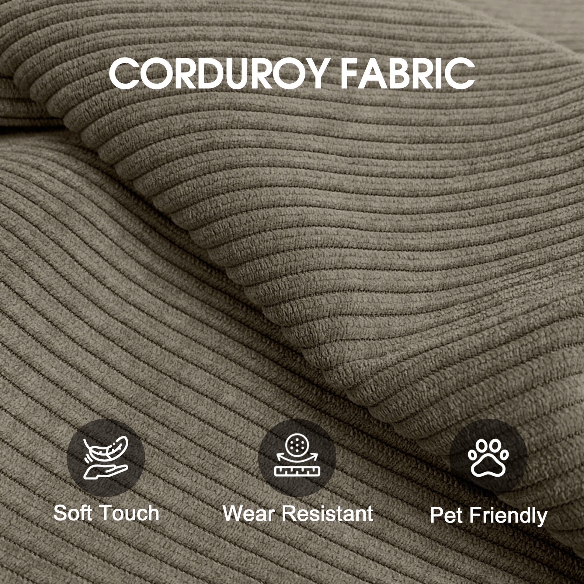 78.8" Compression Sofa,Convertible Floor Sofa Bed-with Pillow Back Support Armrest,Comfy Futon Couch Sleeper Bed,Loveseats Boneless Modular Sectional Sofa,Corduroy fabric,for Living Room,Bedroom,Camel
