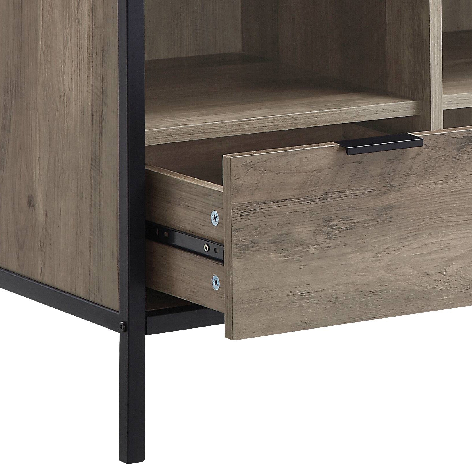 Nantan Rustic Oak & Black Finish TV Stand