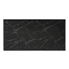 Modern 3-piece Occasional Table Set Black Cocktail Table End Tables Marble-Print Tempered Glass Top