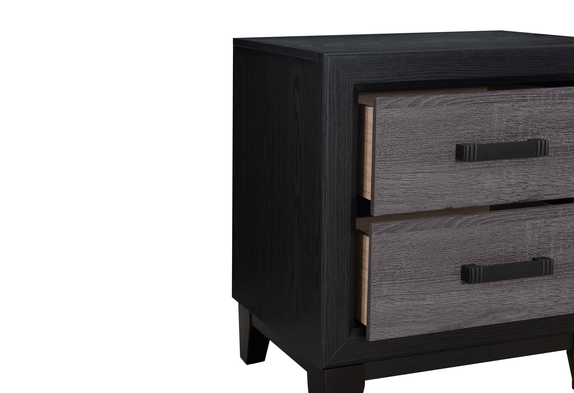SOLUTO GREY AND BLACK NIGHTSTAND