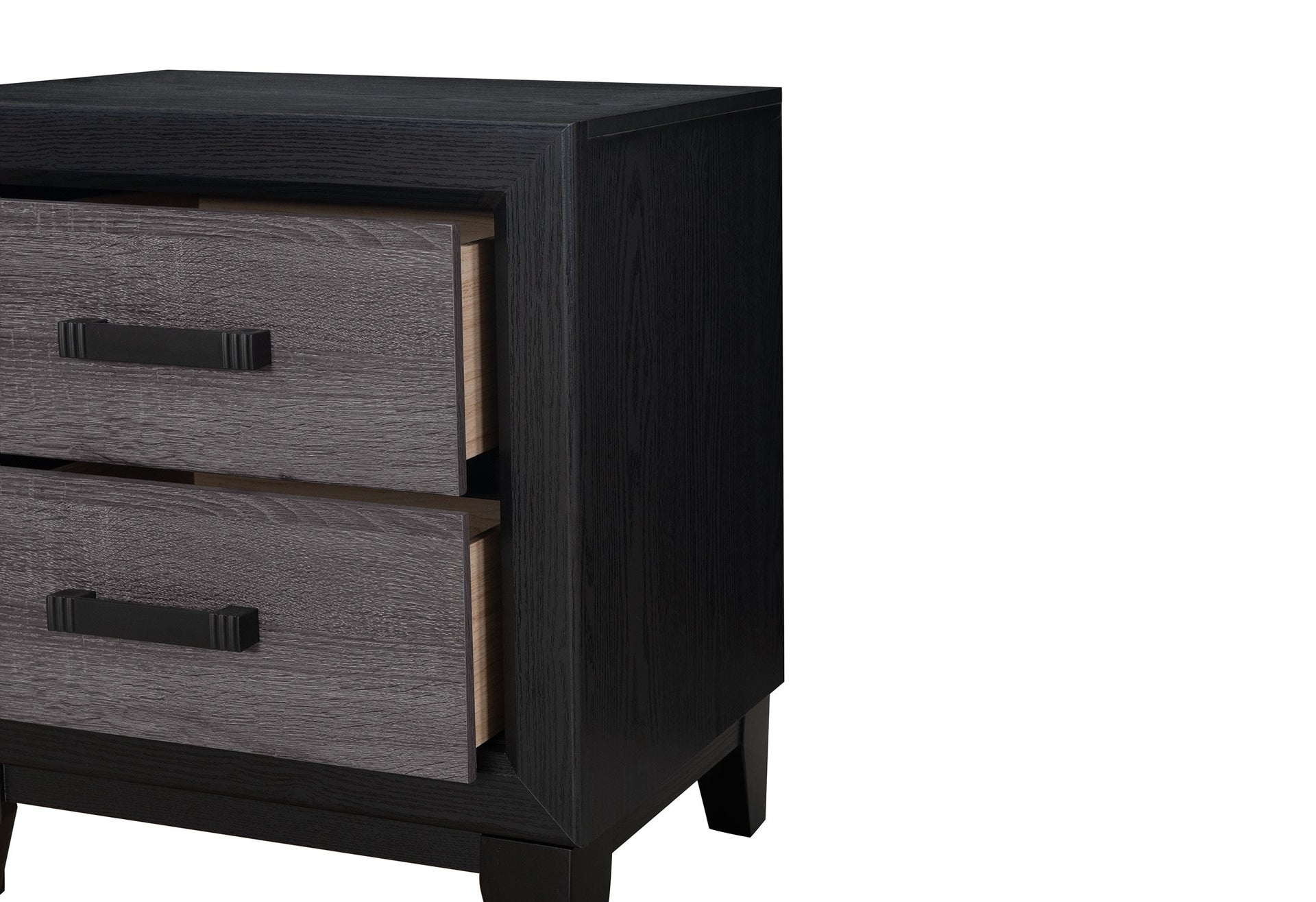 SOLUTO GREY AND BLACK NIGHTSTAND