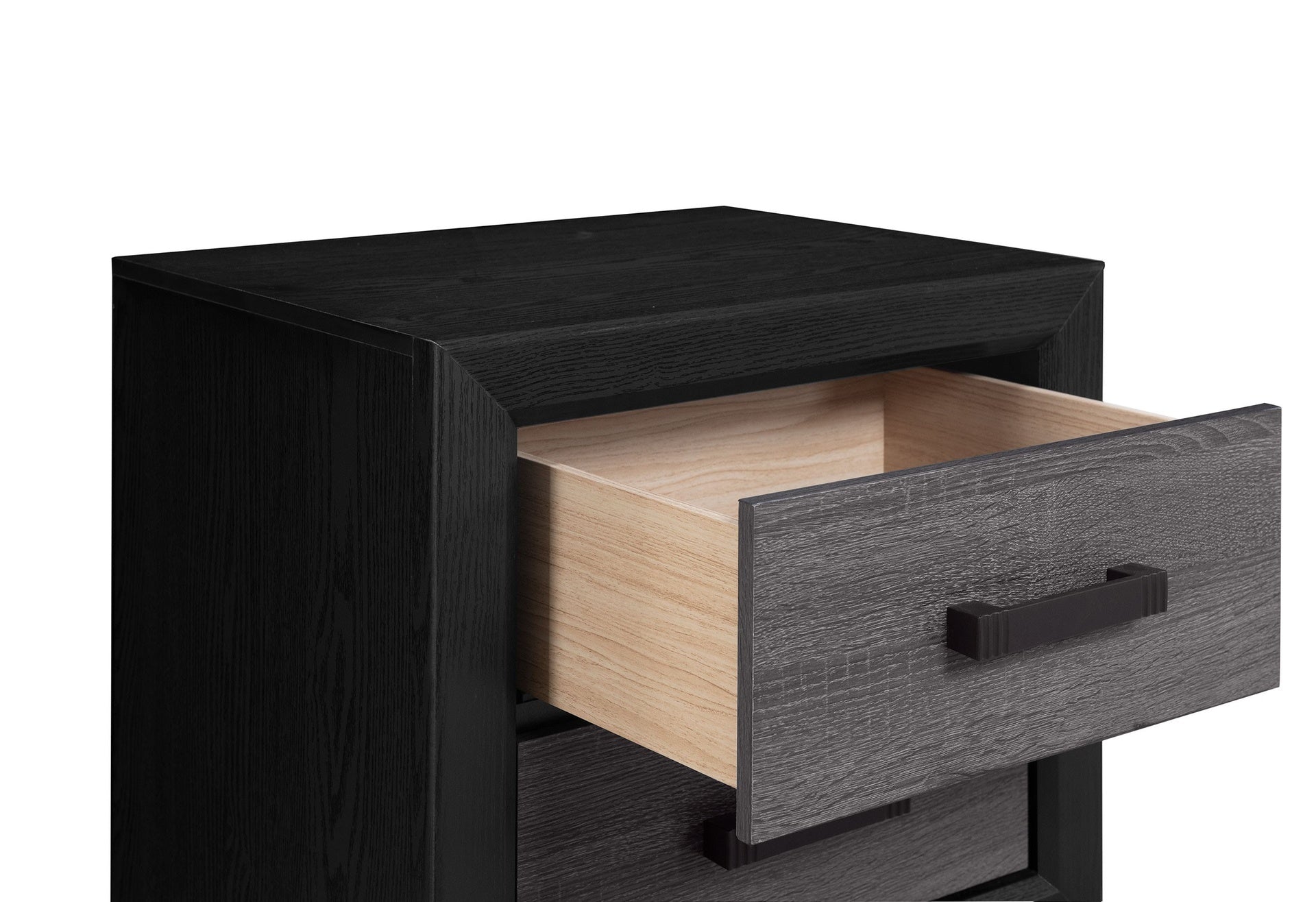 SOLUTO GREY AND BLACK NIGHTSTAND