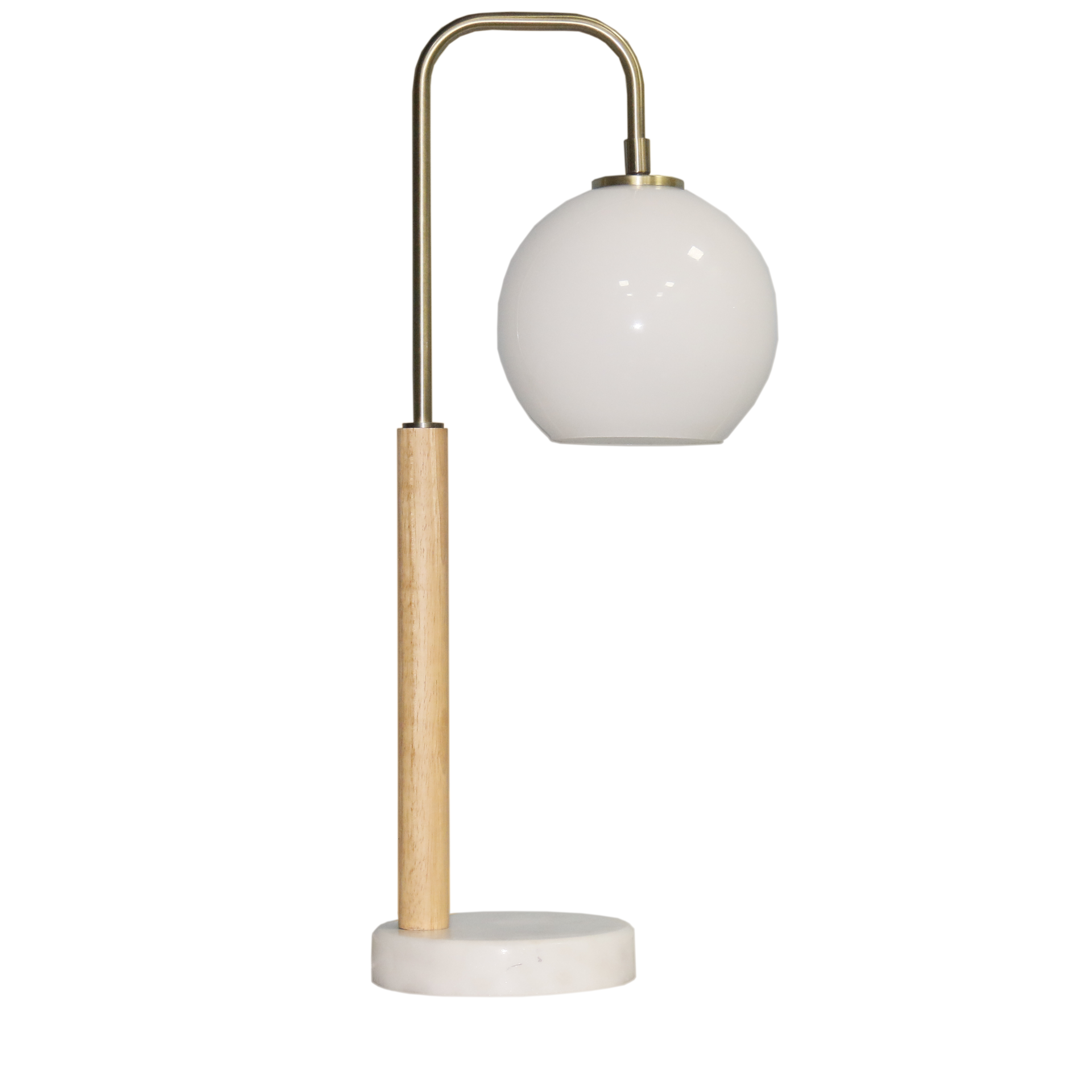 Bedroom Table Lamp Nordic Home Creative Romantic Warm Marble Study Room Desk Bedside Lamp, Auris White Globe Lampshade Table Lamp with Marble Base 110V