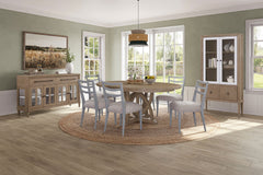 Ladderback Side Dining Chair is Ocean Colored Finish Set of 2
