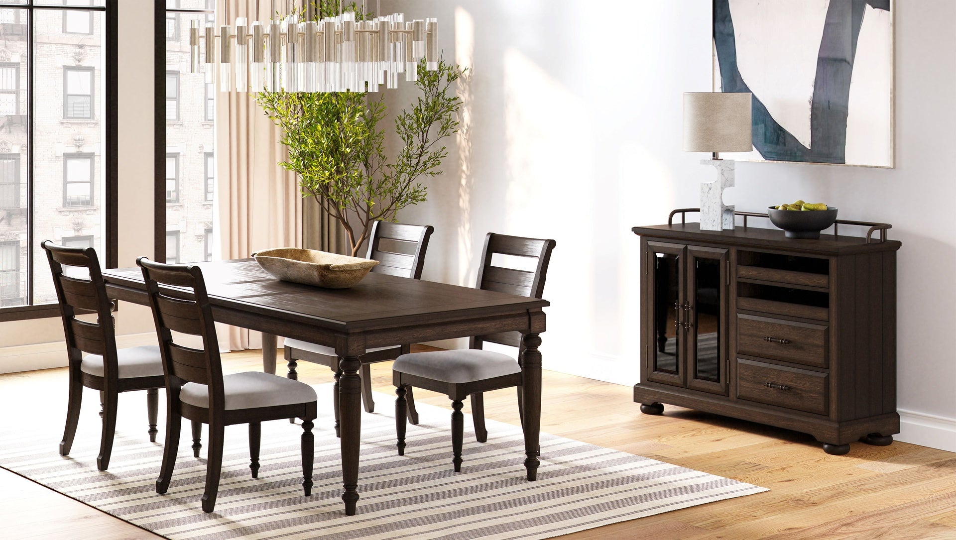 Deep Coffee Expandable Dining Table